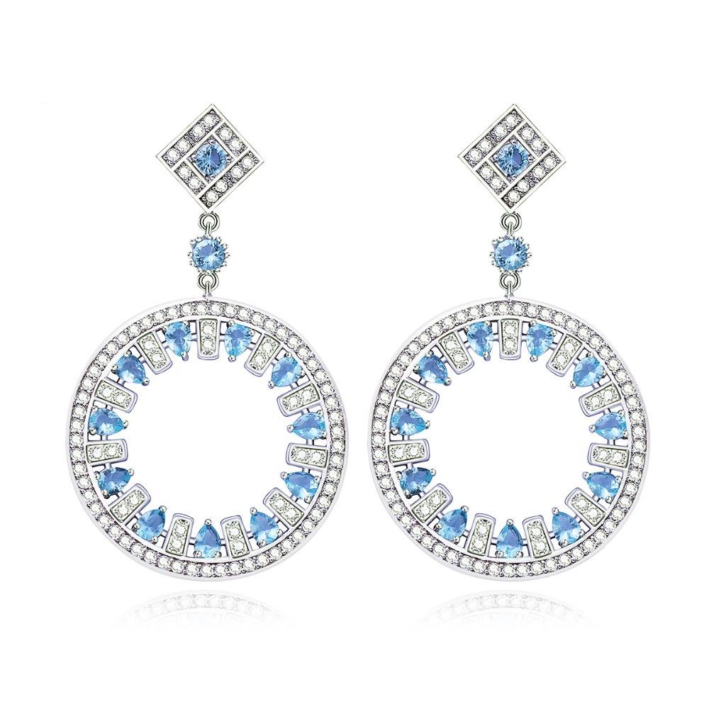 Light Blue Crystal Earrings - Kuberlo - Best Gift for - Imitation Jewellery - Designer Jewellery - one gram gold - fashion jewellery
