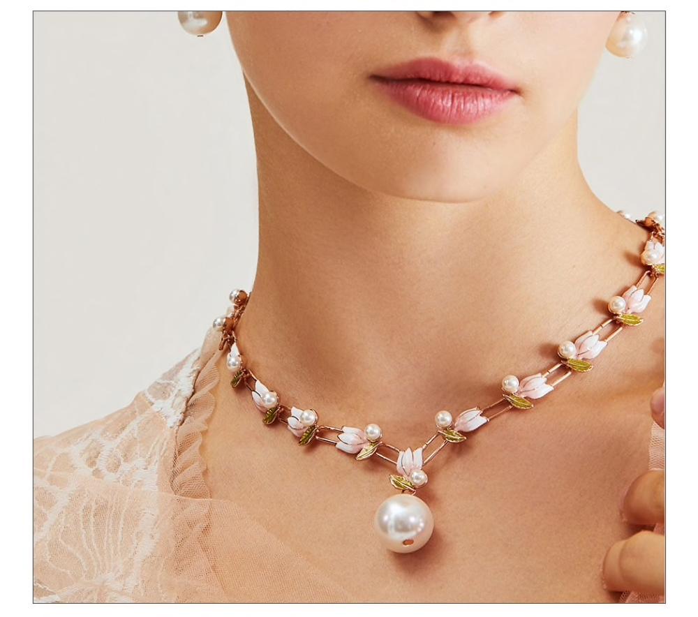 Central Floral Necklace Set - Kuberlo - Best Gift for - Imitation Jewellery - Designer Jewellery - one gram gold - fashion jewellery