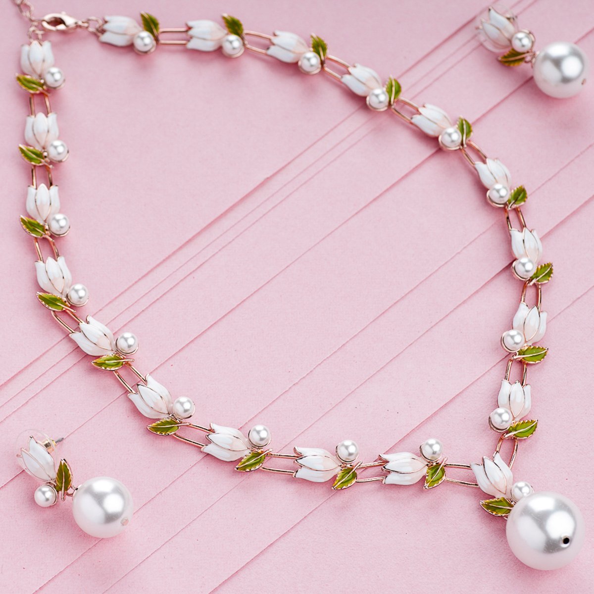 Central Floral Necklace Set - Kuberlo - Best Gift for - Imitation Jewellery - Designer Jewellery - one gram gold - fashion jewellery