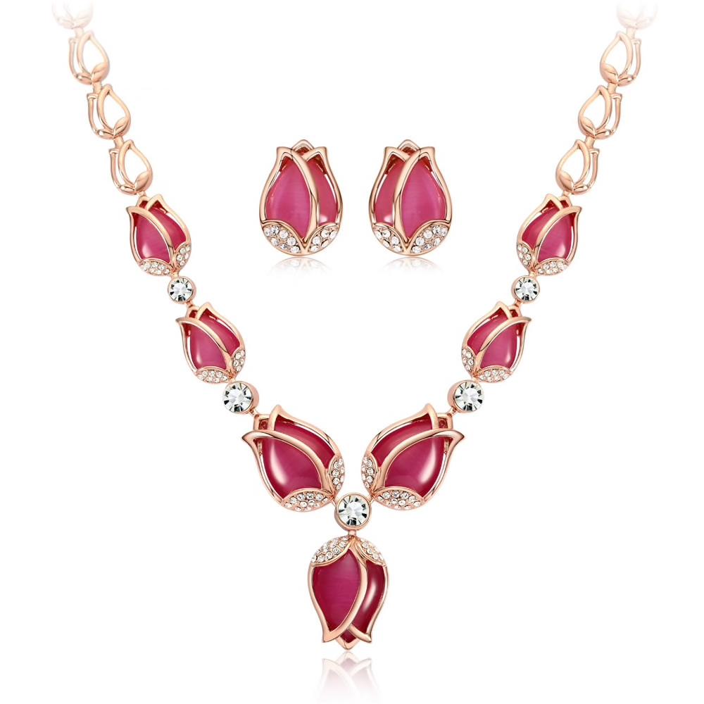 Rose Necklace Set - Kuberlo - Best Gift for - Imitation Jewellery - Designer Jewellery - one gram gold - fashion jewellery