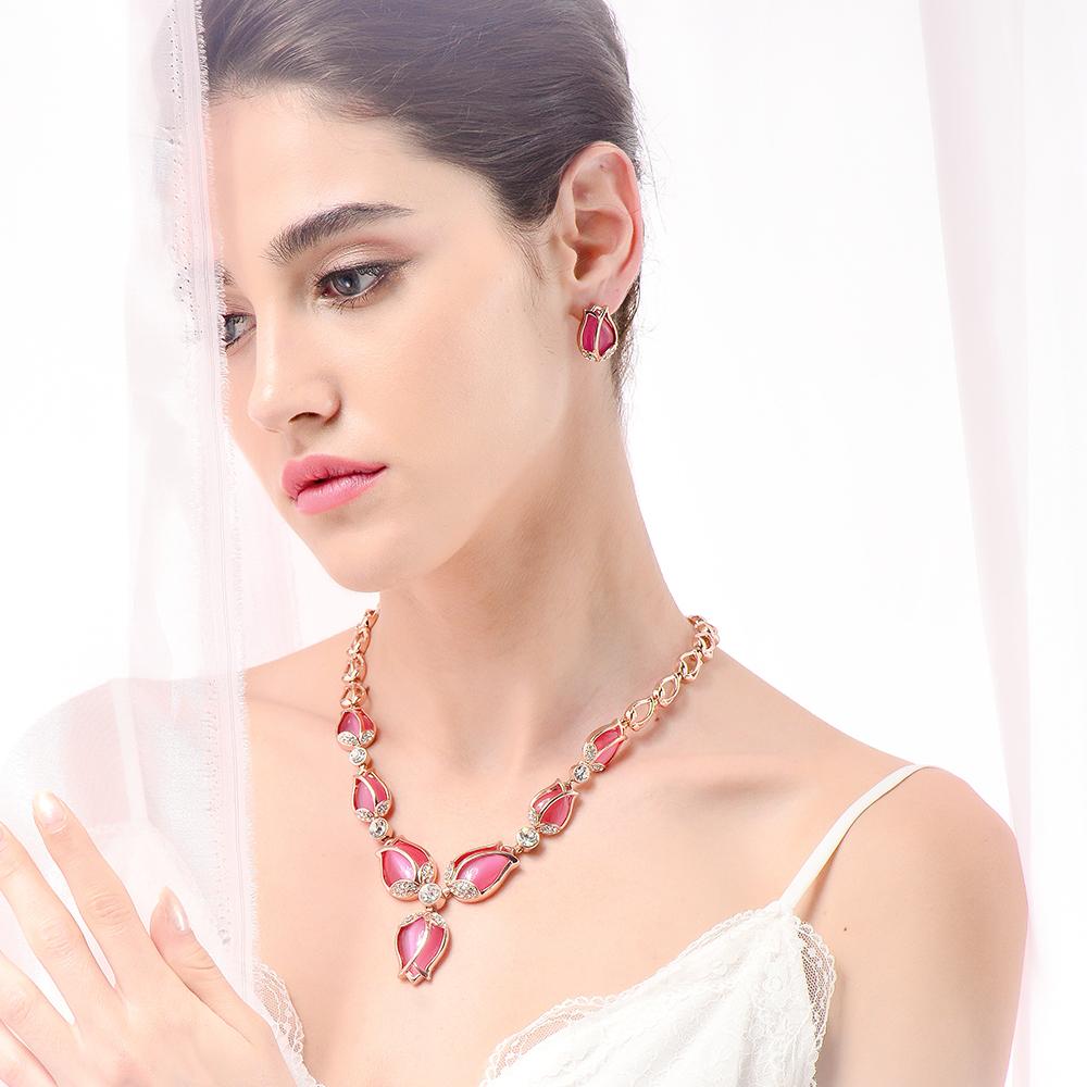 Rose Necklace Set - Kuberlo - Best Gift for - Imitation Jewellery - Designer Jewellery - one gram gold - fashion jewellery