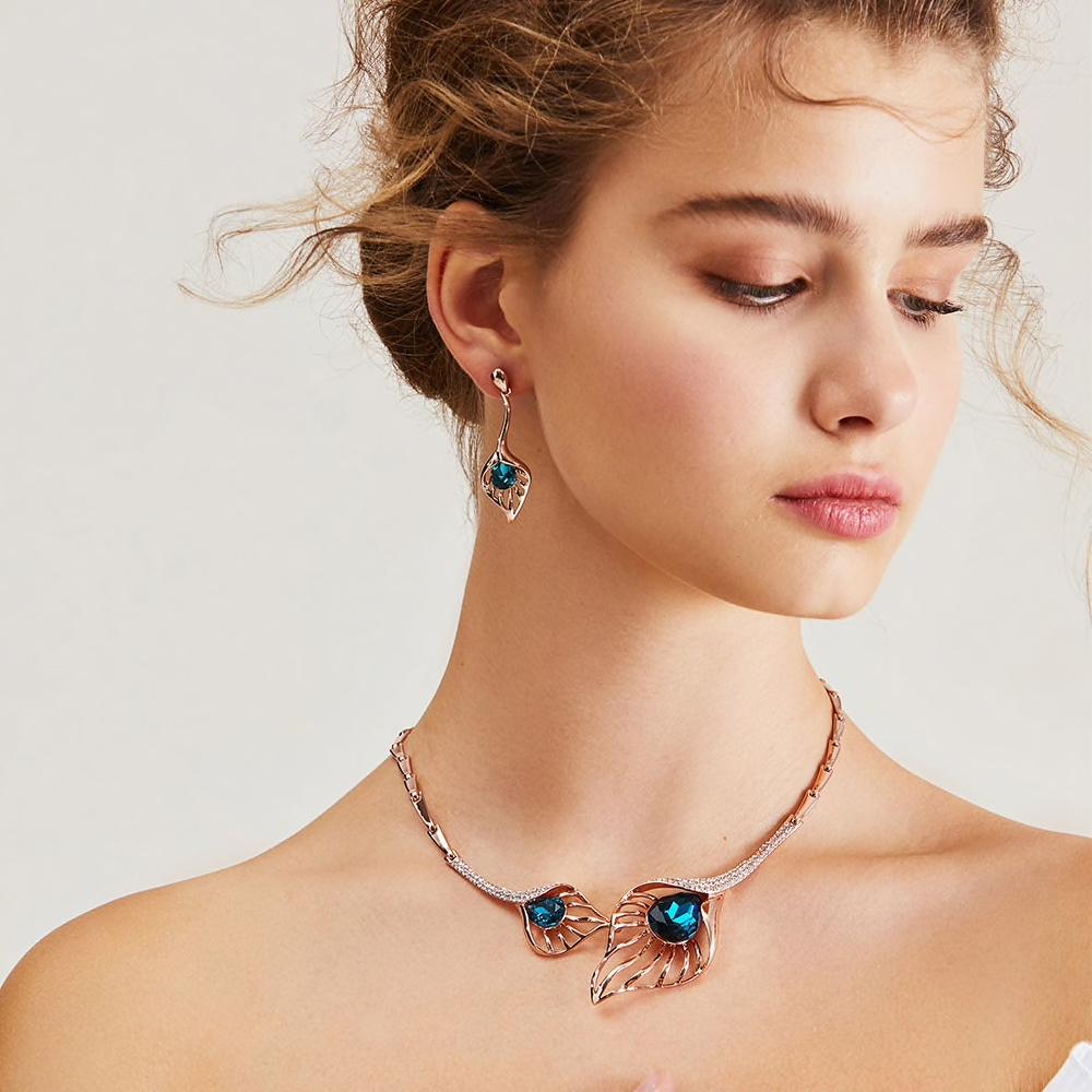 Drop Crystal Necklace Set - Kuberlo - Best Gift for - Imitation Jewellery - Designer Jewellery - one gram gold - fashion jewellery