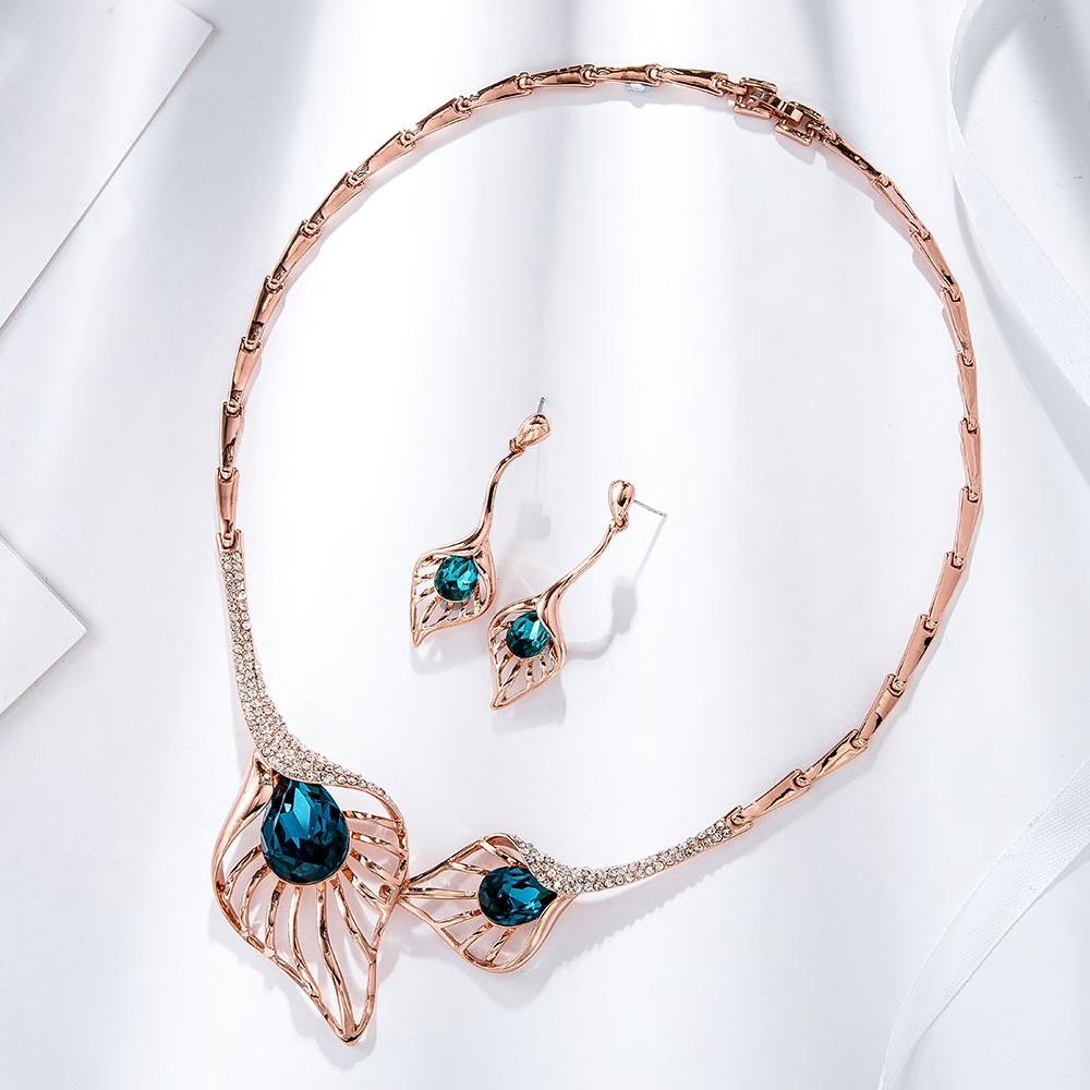 Drop Crystal Necklace Set - Kuberlo - Best Gift for - Imitation Jewellery - Designer Jewellery - one gram gold - fashion jewellery