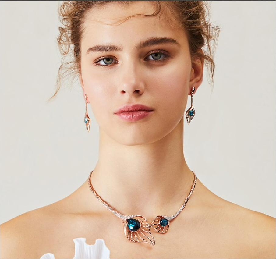 Drop Crystal Necklace Set - Kuberlo - Best Gift for - Imitation Jewellery - Designer Jewellery - one gram gold - fashion jewellery