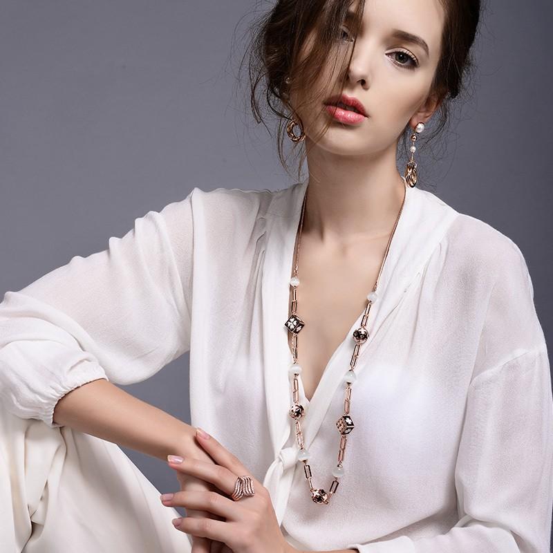 Heera Rose Gold Long Chain Necklace - Kuberlo - Best Gift for - Imitation Jewellery - Designer Jewellery - one gram gold - fashion jewellery