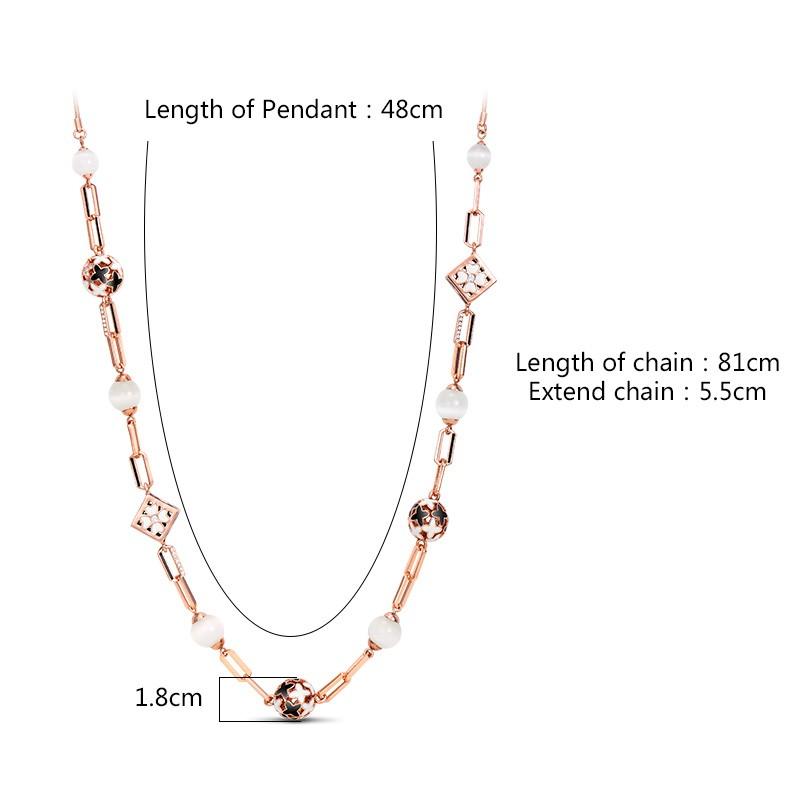 Heera Rose Gold Long Chain Necklace - Kuberlo - Best Gift for - Imitation Jewellery - Designer Jewellery - one gram gold - fashion jewellery