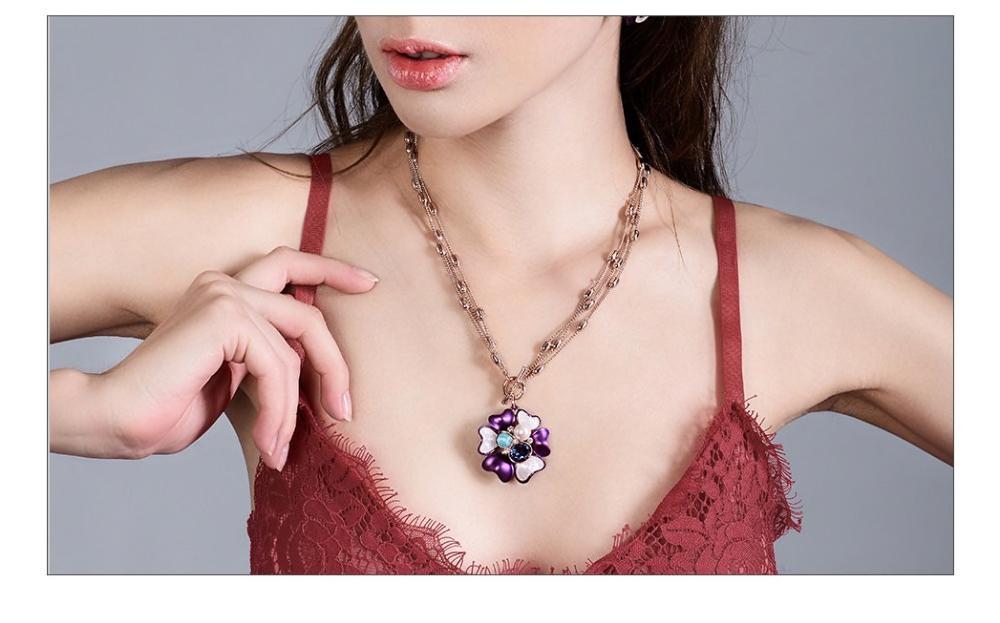 Blue Flora Multi chain Pendant - Kuberlo - Best Gift for - Imitation Jewellery - Designer Jewellery - one gram gold - fashion jewellery