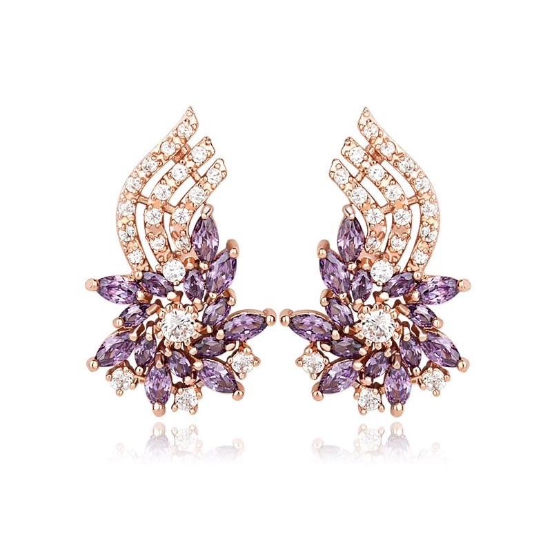 Purple Flame Studs - Kuberlo - Best Gift for - Imitation Jewellery - Designer Jewellery - one gram gold - fashion jewellery