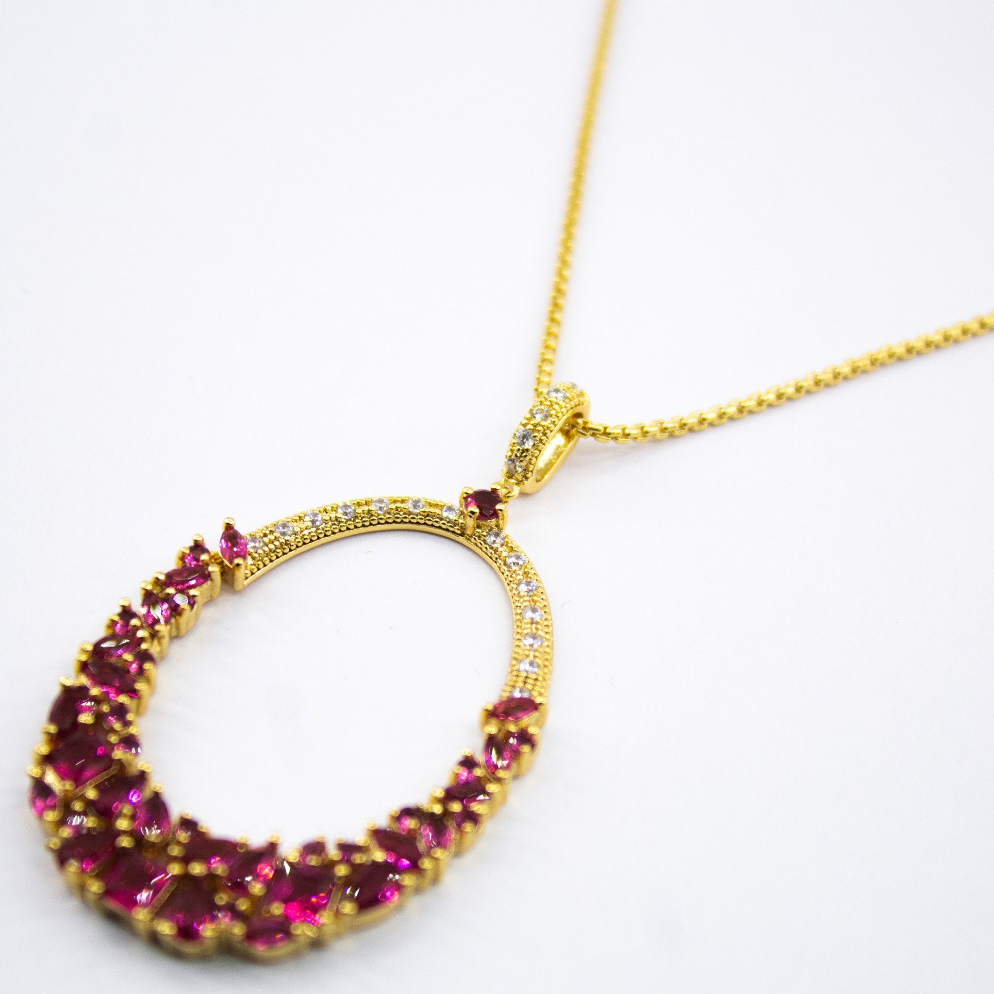 Kanoor Ruby Dangler Pendant - Red - Kuberlo - Best Gift for - Imitation Jewellery - Designer Jewellery - one gram gold - fashion jewellery