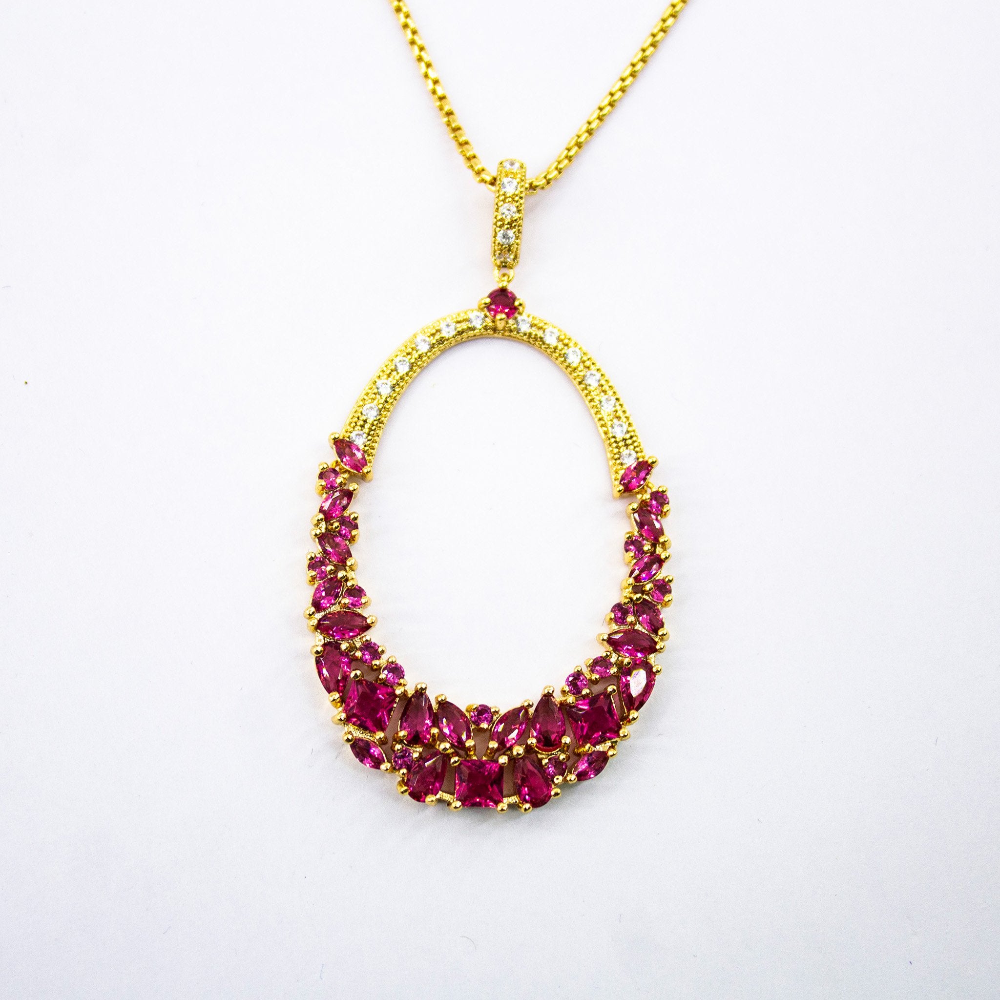 Kanoor Ruby Dangler Pendant - Red - Kuberlo - Best Gift for - Imitation Jewellery - Designer Jewellery - one gram gold - fashion jewellery