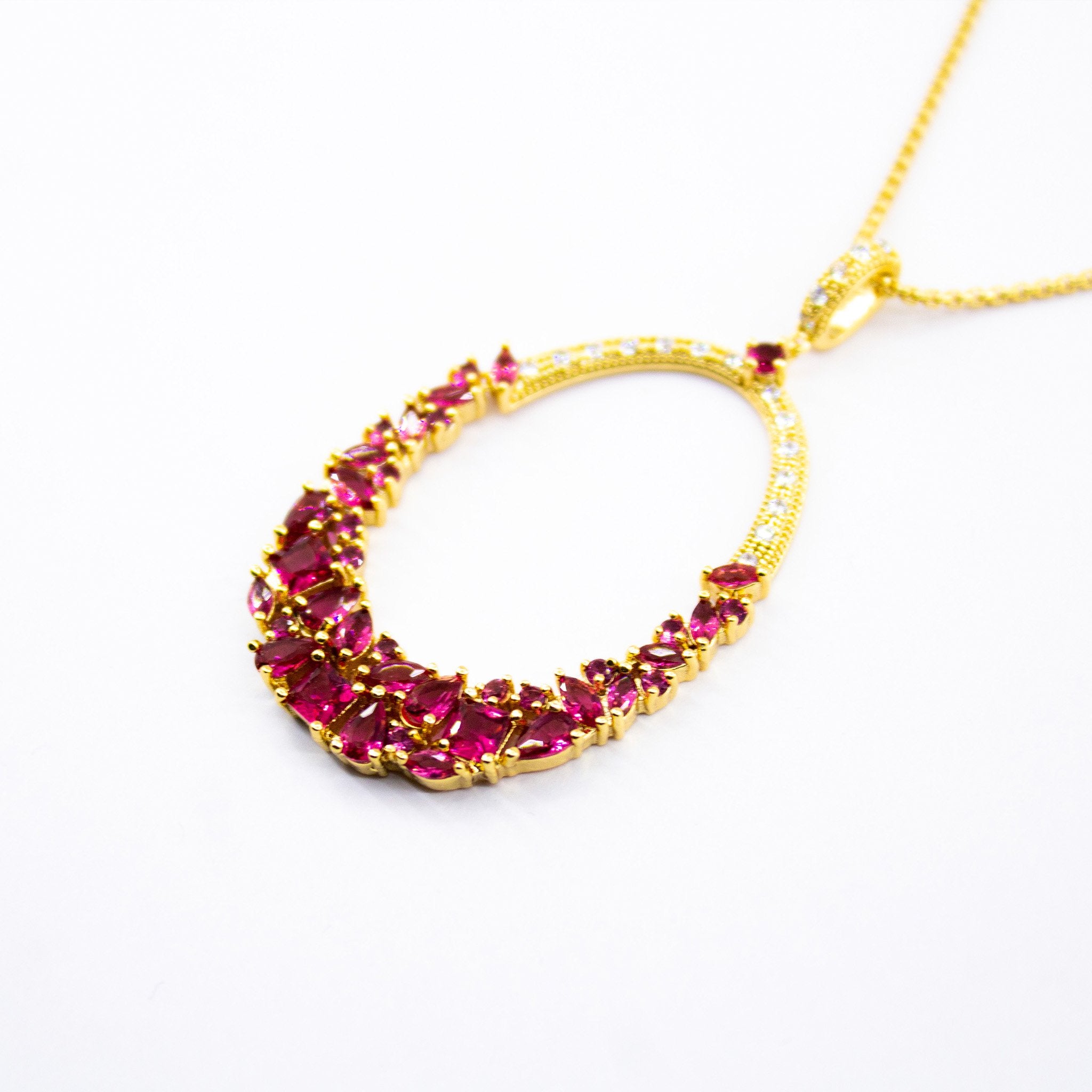 Kanoor Ruby Dangler Pendant - Red - Kuberlo - Best Gift for - Imitation Jewellery - Designer Jewellery - one gram gold - fashion jewellery