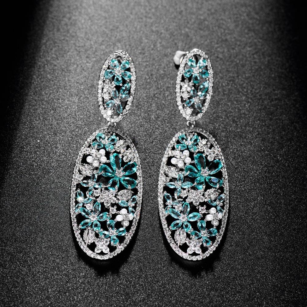 Blue Floral Earrings - Kuberlo - Best Gift for - Imitation Jewellery - Designer Jewellery - one gram gold - fashion jewellery