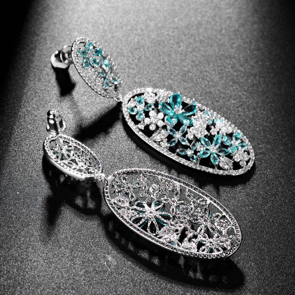 Blue Floral Earrings - Kuberlo - Best Gift for - Imitation Jewellery - Designer Jewellery - one gram gold - fashion jewellery