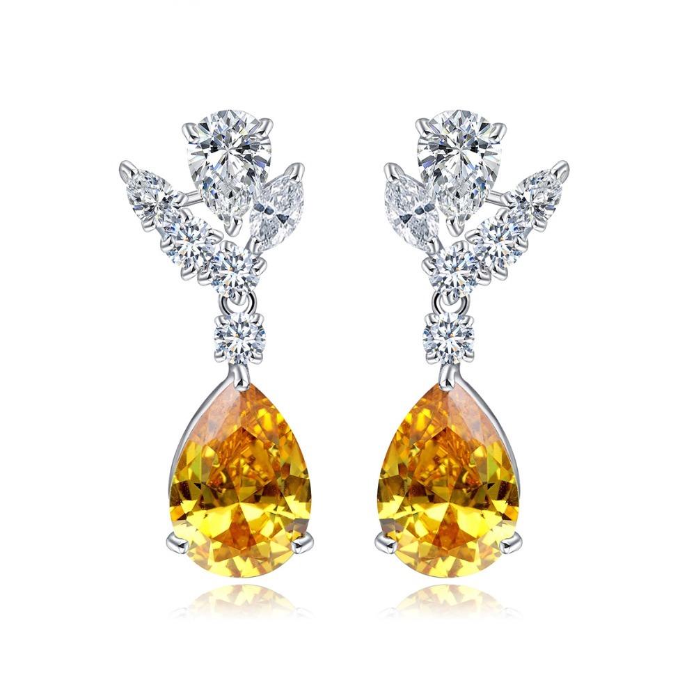 Citrine Crystal Earrings - Kuberlo - Best Gift for - Imitation Jewellery - Designer Jewellery - one gram gold - fashion jewellery
