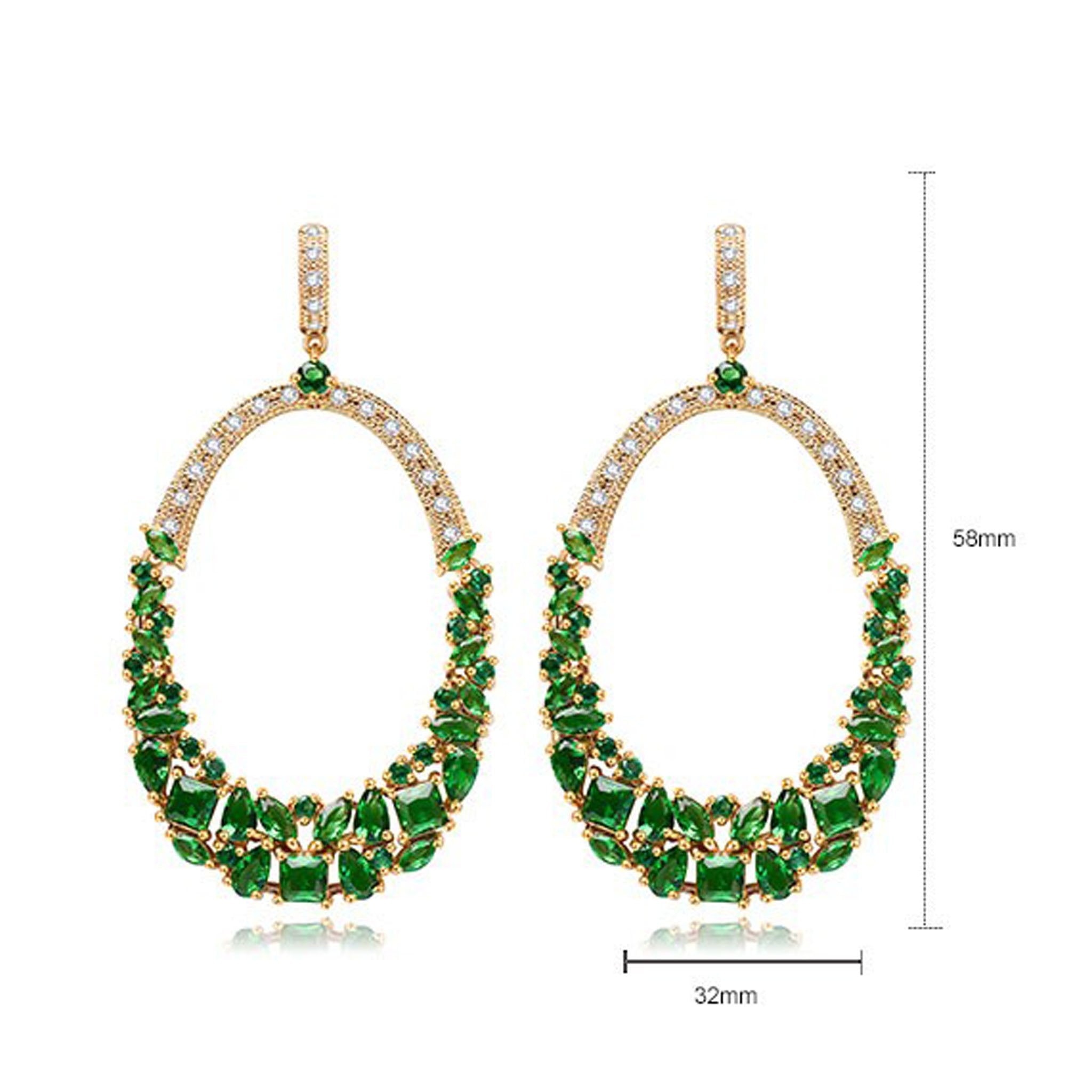 Kanoor Emerald Dangler earrings - Green - Kuberlo - Best Gift for - Imitation Jewellery - Designer Jewellery - one gram gold - fashion jewellery