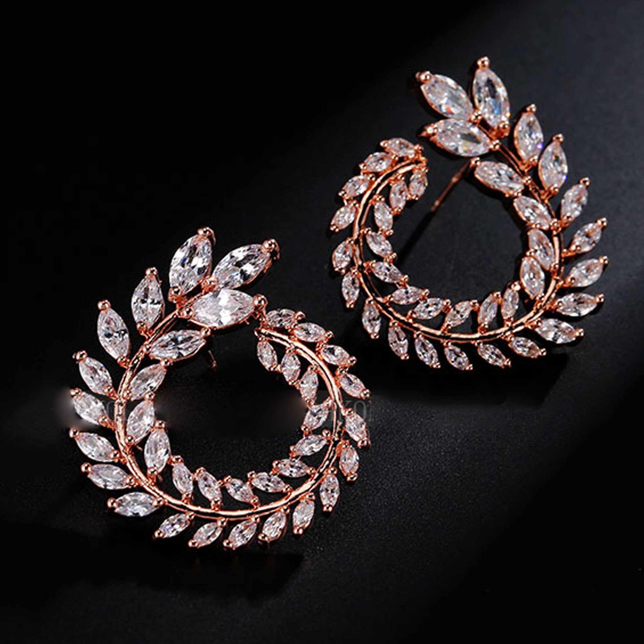 Aelia Earrings - Rose Gold - Kuberlo - Best Gift for - Imitation Jewellery - Designer Jewellery - one gram gold - fashion jewellery