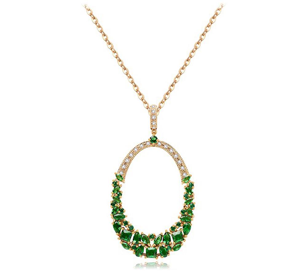 Kanoor Emerald Pendant - Green - Kuberlo - Best Gift for - Imitation Jewellery - Designer Jewellery - one gram gold - fashion jewellery