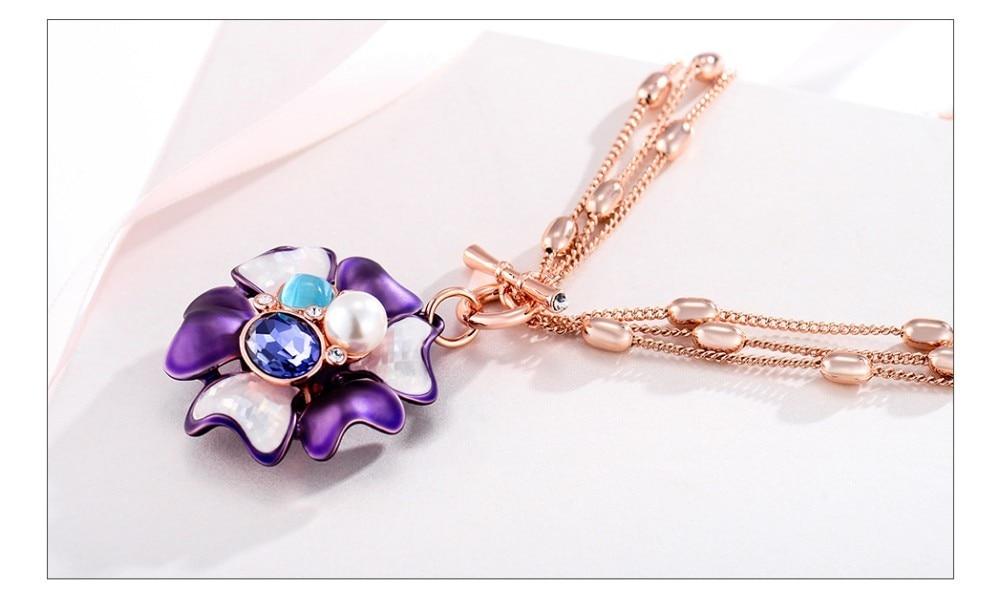 Blue Flora Multi chain Pendant - Kuberlo - Best Gift for - Imitation Jewellery - Designer Jewellery - one gram gold - fashion jewellery