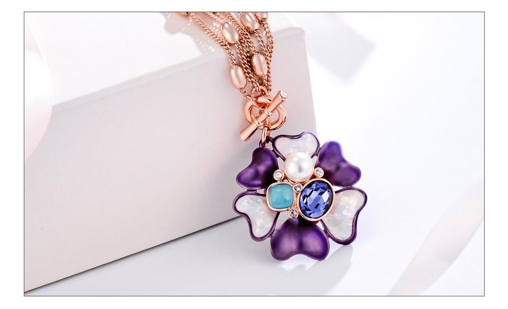 Blue Flora Multi chain Pendant - Kuberlo - Best Gift for - Imitation Jewellery - Designer Jewellery - one gram gold - fashion jewellery