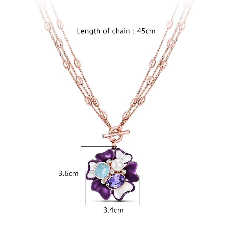 Blue Flora Multi chain Pendant - Kuberlo - Best Gift for - Imitation Jewellery - Designer Jewellery - one gram gold - fashion jewellery